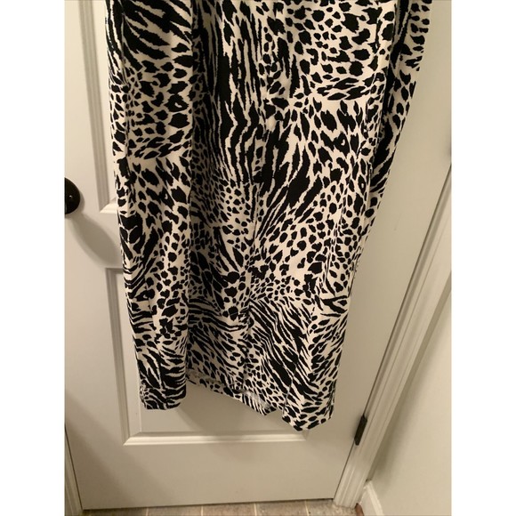 Sergio Hudson Women's Plus Size 2X Leopard Zebra Print Bustier Dress Bla… - Picture 8 of 16